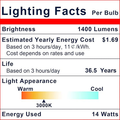 Explux Commercial-Grade LED PAR38, 120W Equivalent, 1400 Lumens, 40000 Hours, Classic Full Glass Flood Light Bulbs, Dimmable, Waterproof & Anti-Ageing, Bright White 3000K Spotlight, 6-Pack