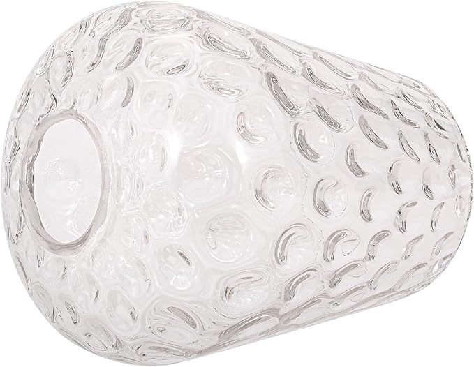 Wine Glass Lamp Shade for Lighting Fixture, 6.3" Height, 1-5/8 Inch Fitter, 3 Pack Clear Hammered Water Ripple Glass Replacement Globe Shade