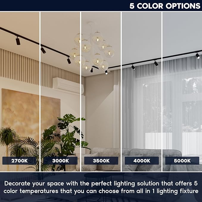 LUXRITE GU10 LED Bulbs Dimmable, 50W Halogen Equivalent, 5 Color Selectable 2700K-5000K, 6.5 Watt, 500 Lumens, 120V Spotlight LED Bulb GU10, Enclosed Fixture Rated (6 Pack)