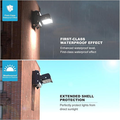 Lightdot 150W LED Wall Pack Lights, 360° Adjustable Panel with Dusk to Dawn Photocell, 22500Lm 5000K Daylight, IP65 Waterproof & Advanced Heat Dissipation Outdoor Security Lighting(Height:10~20ft)