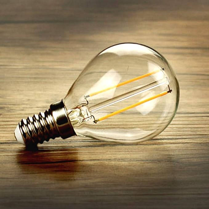 LUXRITE 4W Vintage G16.5 LED Globe Light Bulbs Dimmable, 2700K Warm White, 400 Lumens, E12 LED Bulb 40W Equivalent, Clear Glass, Edison Filament LED Candelabra Bulb, UL Listed (4 Pack)