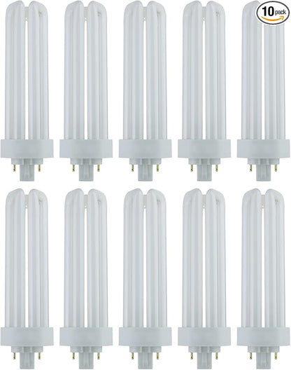 Sunlite PLT42/E/SP41K Compact Fluorescent Plug-in Triple Tube Light, 42 Watts, 4-Pin GX24Q4 Base, 3200 Lumens, 4100K Cool White, 10 Pack