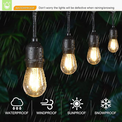 24 Pack LED S14 Replacement Light Bulbs, Shatterproof Waterproof 1W Outdoor String Light Bulbs, E26 Medium Base, 2200K Warm White, 11w Equivalent, Non-Dimmable