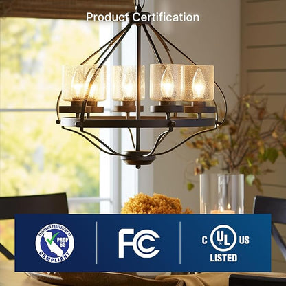 FLSNT 60W Equivalent LED Chandelier Light Bulbs, Dimmable LED B11 E12 Candelabra Base Bulbs, 3500K Natural White, 550LM, 6 Pack UL,CA65 Listed.