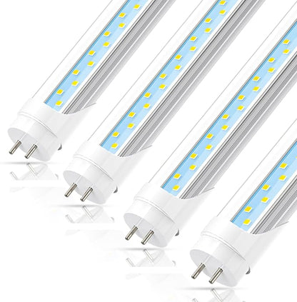 JESLED 2FT T8 LED Tube Light, 12W(30W Equivalent), 1680LM, 6000K, Ballast Bypass, 24 Inch F17T8 Fluorescent Bulb Replacement, Dual Ended, 24” Lighting Tube Fixture (4-Pack)