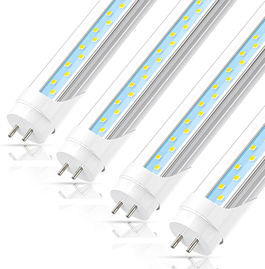 JESLED 2FT T8 LED Tube Light, 12W(30W Equivalent), 1680LM, 6000K, Ballast Bypass, 24 Inch F17T8 Fluorescent Bulb Replacement, Dual Ended, 24” Lighting Tube Fixture (4-Pack)