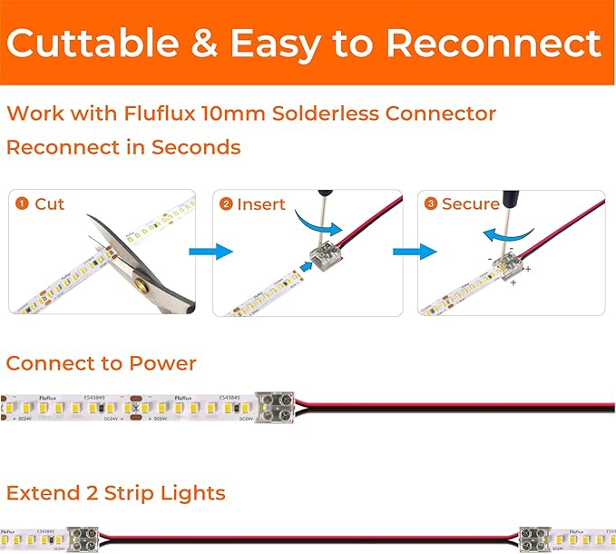 24V 2835 LED Strip Lights 4000K, 300+LM/FT, 32.8FT, UL Listed, CRI95, High Density 160LEDs/m Tape Light, Cuttable, Dimmable, VHB Equipped, for Pros, Architectural Lighting (NO Power Supply)