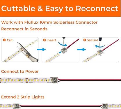 24V 2835 LED Strip Lights 3000K, 500+LM/FT, 16.4FT, UL Listed, CRI95, High Density 160LEDs/m Tape Light, Cuttable, Dimmable, VHB Equipped, for Pros, Rooms, Offices, Theaters (NO Power Supply)