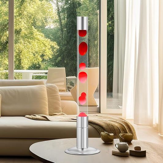 30-Inch Relaxing Liquid Motion Lamps,Magma Lamps, Home Decor Living Room Office Bedroom Lamp for Adults (White Water Red Wax)