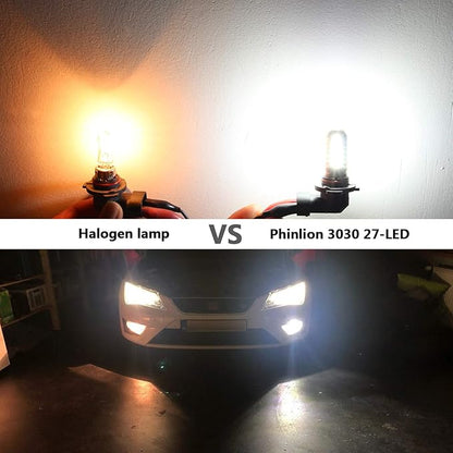 PHINLION PSX24W LED Fog Light Bulbs, 3000 Lumens Super Bright 3030 Chipsets 2504 12276 12V LED Bulb Replacement for Foglights or DRL, 6000K Xenon White