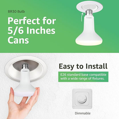 16 Pack BR30 LED Bulb, Dimmable Indoor Flood Lights 7W Equivalent 65W 2700K Soft White, CRI80, 650 LM, E26 Base, 15000 Lifetime Hours, Interior Energy Saving Recessed Light Bulb, Flicker-Free