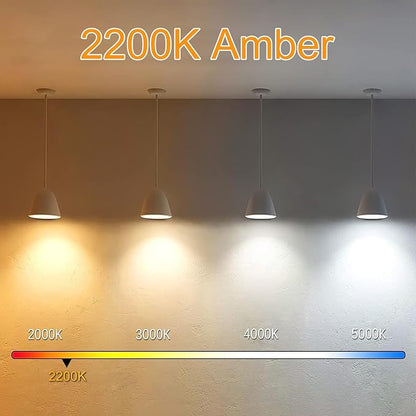 7.3 Inch E26 Led Bulb 6W Dimmable, 2200K Amber White Vintage Edison Bulbs, Equal 80 Watt T10 T9 Long Tubular Glass Light Bulb 800LM for Rustic Pendant Pipe Wall Sconces - UL Cert 6Pack