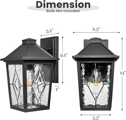 Outdoor Wall Lights Aluminum Outside Porch Lights for House with E26 Socket Waterproof Garage Lights