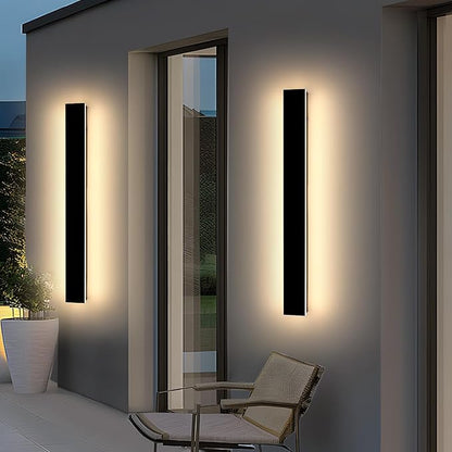 Mikeru 31.4inch Outdoor Wall Light Fixtures, 3000k/4500k/6000k Three Colors Switchable Exterior Wall Sconces Acrylic Invisible Exterior Wall Light for Porch Modern Outdoor Wall Mount Lighting