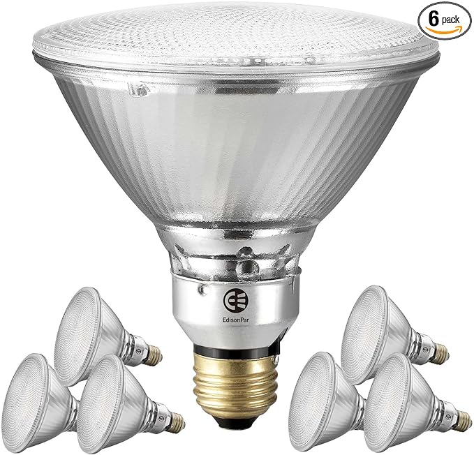 PAR38 Full Glass Commercial Grade LED Light Bulb, 14W=120W Equivalent 1550 Lumens 20000 Hours Classic Flood Light Bulbs, Dimmable Daylight 5000K Light 40Degree Beam Angle, 6-Pack