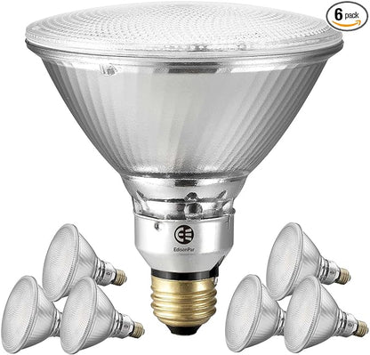 PAR38 Full Glass Commercial Grade LED Light Bulb, 14W=120W Equivalent 1550 Lumens 20000 Hours Classic Flood Light Bulbs, Dimmable Daylight 5000K Light 40Degree Beam Angle, 6-Pack