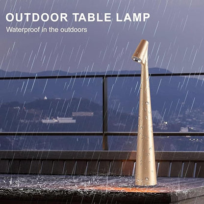 Cordless Small Table Lamps Set of 2,3 Levels Brightness Portable Desk Lamp,Rechargeable Battery Lights for Outdoor, Restaurant, Bedside, Baby Night Light,Gifts(Gold)