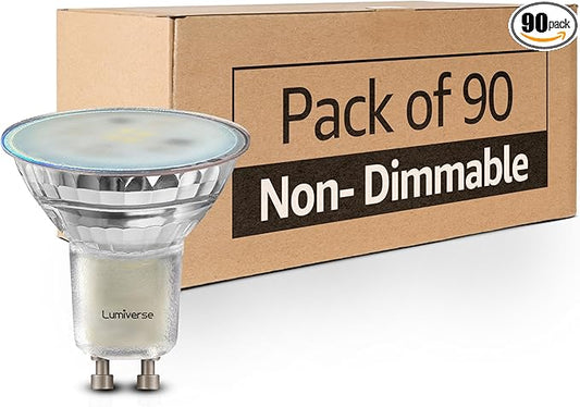 MASTERY MART 90 Pack GU10 LED Bulb, Non-dimmable Track Light Bulbs, 5000K Daylight White, 4W for 35W Halogen Bulb Replacement for Range Hood, Tracklights and Recessed Lighting