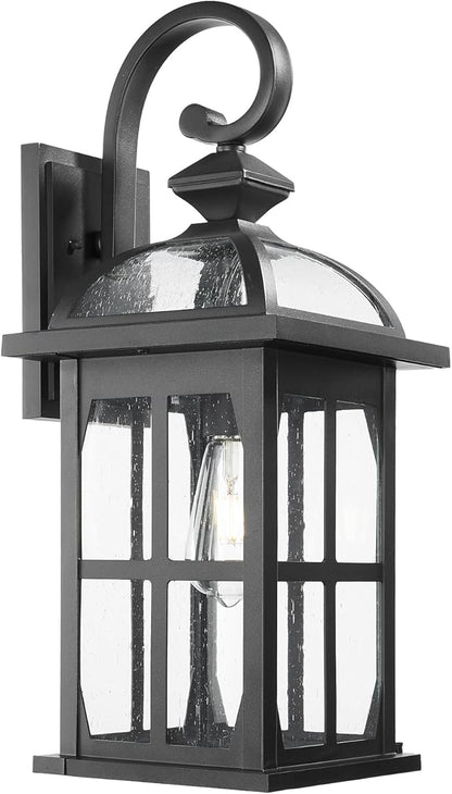 Darkaway Large Outdoor Wall Lights, 22inch Exterior Light Fixture with Seeded Glass, Aluminum Anti-Rust Outside Exterior Lights Sconces Lighting for House Porch Yard Hallway Doorway Garage