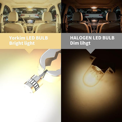 Yorkim 194 LED Bulb 6300K Warm White, 168 2825 W5W T10 LED Light Bulb Error Free for License Plate, Dome, Map, Courtesy, Side Marker Lights, Pack of 2