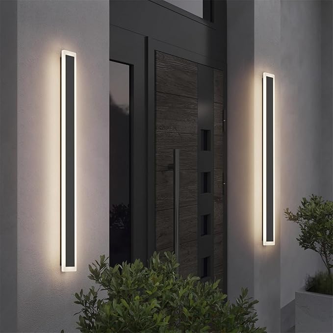 2 Pack 39.4Inch Long Outdoor Lights 4000K Dimmable Exterior Wall Mount Lighting Modern Outdoor Light IP65 Waterproof for Garage Porch