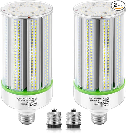 2-Pack 100W LED Corn Bulbs,5000K,AC110-277V,14000lm,E26/E39 Base,LED Replacement Metal Halide HID CFL for Commercial Industrial Lighting Warehouse High Bay Light Fixture Garage Workshop