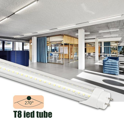 12-Pack 4FT T8 LED Light Bulb 40W (100W Fluorescent Equivalent) G13 Bi Pin with Bright White Dual-Row LEDs 4 Foot Shop Lights T8 T10 T12 Bulbs Replacement