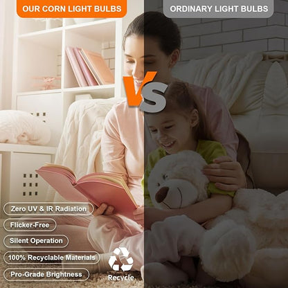 40W LED Corn Light Bulb, 320W Equivalent 5000LM, 3000K Warm White, Waterproof & 90% Energy Saving, E26 Base Corn Cob Light for Home, Garage, Fan (2-Pack)
