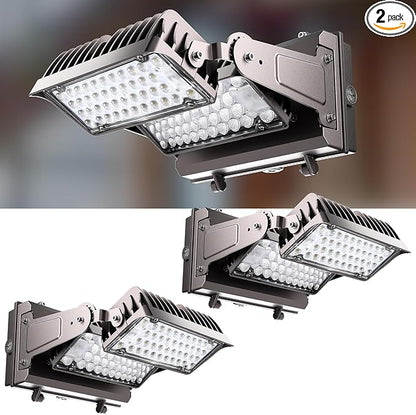 Lightdot 250W LED Wall Pack Lights, 360° Adjustable Panel with Dusk to Dawn Photocell, 37500Lm 5000K Daylight, IP65 Waterproof & Advanced Heat Dissipation Outdoor Security Lighting(Height:20~35ft)