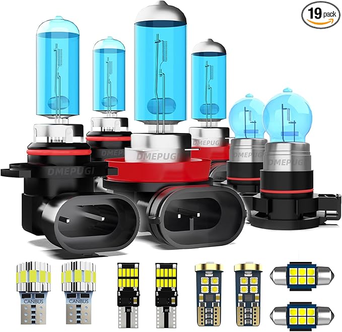 Headlight Bulbs Compatible with Toyota 4Runner 2017-2020,High/Low Beam Light Bulb Combo+Interior Bulbs Package+License Plate Lights,Super Bright 6000K White,Pack of 19