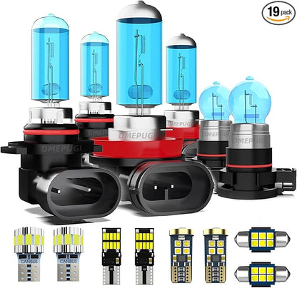 Headlight Bulbs Compatible with Toyota 4Runner 2017-2020,High/Low Beam Light Bulb Combo+Interior Bulbs Package+License Plate Lights,Super Bright 6000K White,Pack of 19