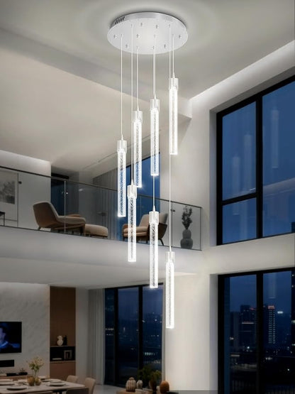 Modern Chandelier 8-Light Bubble Crystal Pendant Light Adjustable Pendant Light Fixture Crystal Chandeliers for Living Room Dinning Room Bedroom