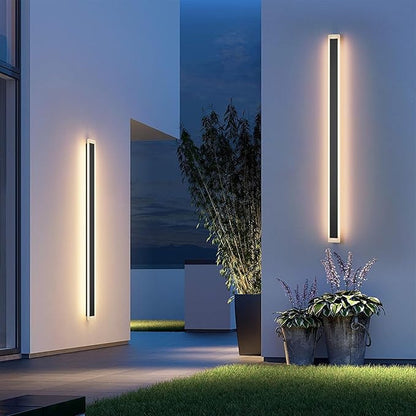 59in Long Outdoor LED Light IP65 Waterproof,Modern Exterior Wall Sconce Black 3000K for House Courtyard