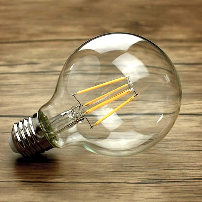 LUXRITE Vintage G25 LED Globe Light Bulbs 60W Equivalent, 550 Lumens, 2700K Warm White, Dimmable Round Edison Bulb 5W, Clear Glass, LED Filament Bulb, E26 Standard Base (16 Pack)