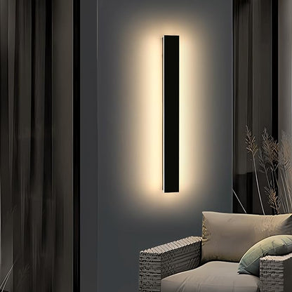 Modern Outdoor Wall Sconce, 47inch LED Wall Mounted Light, 3000K Warm White, IP65 Waterproof, Black Aluminium, AC 85-265V, Minimalist Long Light Fixture for Patio, Garage, Yard, Gardens