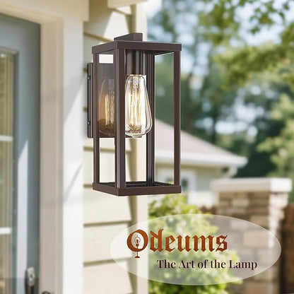Outdoor Wall Lantern, Exterior Wall Mount Lights, Outdoor Wall Sconces, Wall Lighting Fixture, Outdoor Wall Lantern, Wall Lamp in Oil Rubbed Finish with Clear Glass (ORB, 2 Pack)