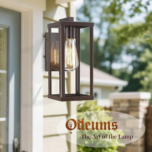 Outdoor Wall Lantern, Exterior Wall Mount Lights, Outdoor Wall Sconces, Wall Lighting Fixture, Outdoor Wall Lantern, Wall Lamp in Oil Rubbed Finish with Clear Glass (ORB, 2 Pack)