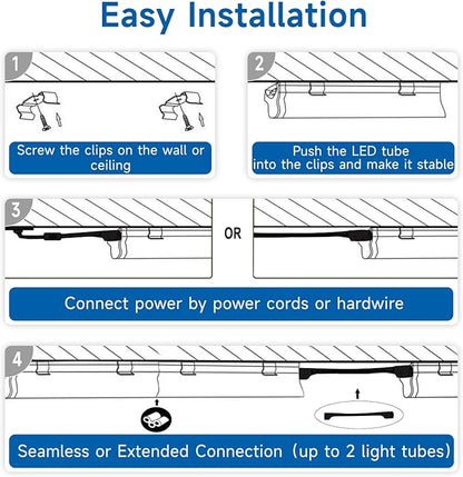 SHINESTAR 4FT LED Shop Lights, 40W 5000LM 5000K LED Shop Light Super Bright 75% Energy-Saving Linkable T8 Light Tube Integrated Fixture for Workshop Garage Basement, 6 Pack