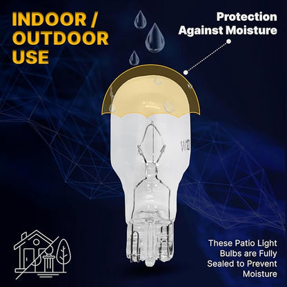 Diximus 12 Volt 7 Watt Low Voltage T5 Landscape Bulb - Pack 10 - Landscape Light Bulbs - Low Voltage Landscape Light Bulbs (Clear, 10)