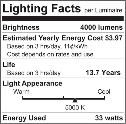 LUXRITE A23 LED Light Bulb, 33 Watt, E26 Base Bulb, 4000 Lumens, Dimmable, 5000K Bright White, 240° Beam Angle, CRI 80, 120V, Damp Rated, Shatter-Proof, UL Listed, Frosted (2 Pack)