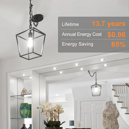 TJOY 100 Pack Vintage Edison LED Light Bulbs, Dimmable, 60W Equivalent, E26 Medium Base, 5000K Daylight, ST58, 8W, 800LM, Ultra-Bright, 80+CRI, Antique Decorative Filament, Clear Glass