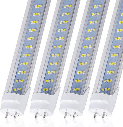 25PCS, T8 T12 4FT LED Type B Light Bulbs, 60W 7500LM 6000K Cold White 3 Rows, T8 Led Bulbs 4 Foot, Dual-end Powered