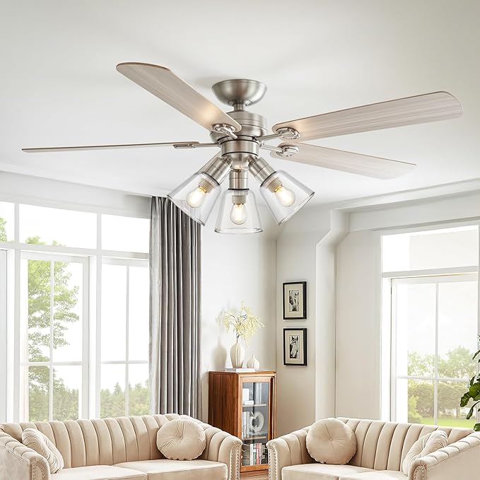 4 Pack Clear Glass Shade Replacements, Bell Shaped Glass Shade Covers, 4.72"High, 4.72"Diameter,2.12 "Fitter, High Transmittance Trapezoidal Lampshade