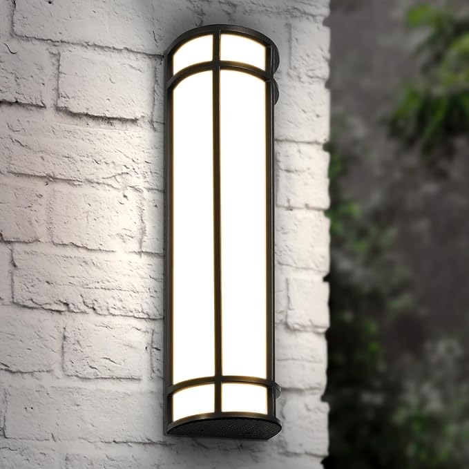 ASD LED 24" Half Cylinder Wall Light Fixture, Outdoor Patio Sconce | 3CCT, Stainless Steel, Waterproof, Energy Star, ETL Listed | 24W 1970LM 3000-5000K 100-277V | Exterior Lighting | Dark Bronze