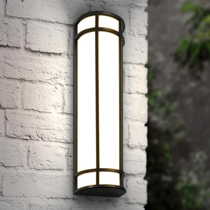 ASD LED 24" Half Cylinder Wall Light Fixture, Outdoor Patio Sconce | 3CCT, Stainless Steel, Waterproof, Energy Star, ETL Listed | 24W 1970LM 3000-5000K 100-277V | Exterior Lighting | Dark Bronze
