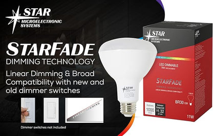 LED Light Bulb Dimmable Broad Compatibility 90 CRI 1000 Lumens 2700K 22,000Hrs BR30 (4 Pack)