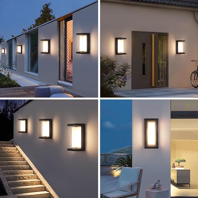24W Outdoor Wall Lights Exterior/Interior LED 3-Color Adjustable 2100LM Sconces Lights IP65 Waterproof Modern Outdoor Lighting Fixtures Aluminum Wall Lights Compatible with Dimmers