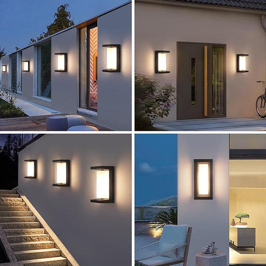 24W Outdoor Wall Lights Exterior/Interior LED 3-Color Adjustable 2100LM Sconces Lights IP65 Waterproof Modern Outdoor Lighting Fixtures Aluminum Wall Lights Compatible with Dimmers
