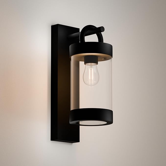 Wall Light Outdoor Lantern with Dusk to Dawn Sensor E26 Bulb (Not Include) Wall Mount Hang Lamp Wall Sconce Lighting Photocell Lights for Porch Front Door Garden IP44 Waterproof Max 28W