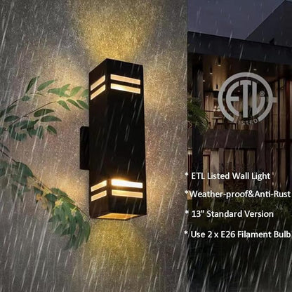 Dusk to Dawn Outdoor Wall Lights Fixture – ETL Listed, Aluminum Waterproof Wall Mount Square Design- Modern Exterior Lighting Outdoor Wall Sconce for Porch, Patio, Front Door